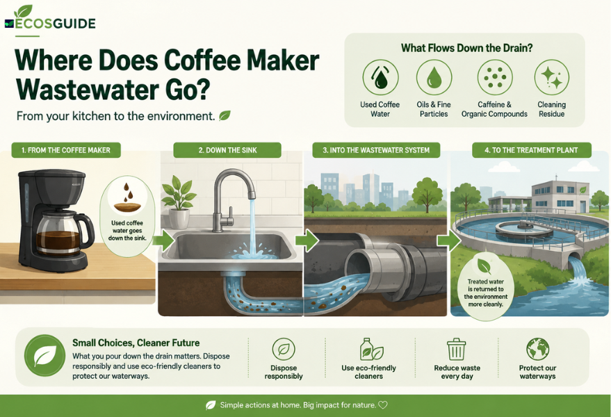 what happens to coffee maker cleaner after it goes down the drain
