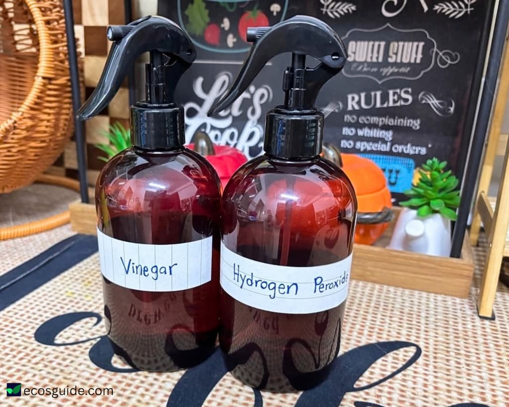 sequential vinegar and hydrogen peroxide method for air fryer