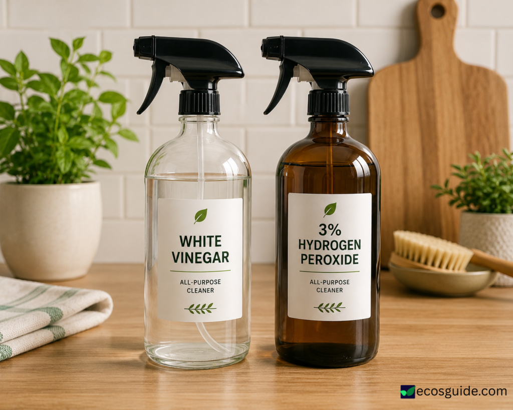 sequential vinegar and hydrogen peroxide method for air fryer